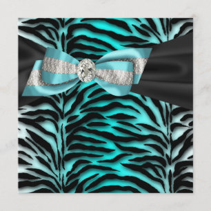 Aquamarin Blue Zebra Jeden Anlaß Party Einladung