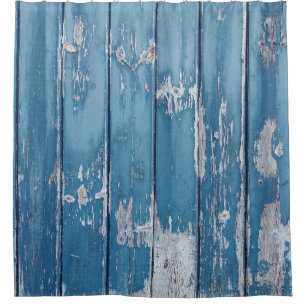 Aquamarin-braune Holzpappe Duschvorhang