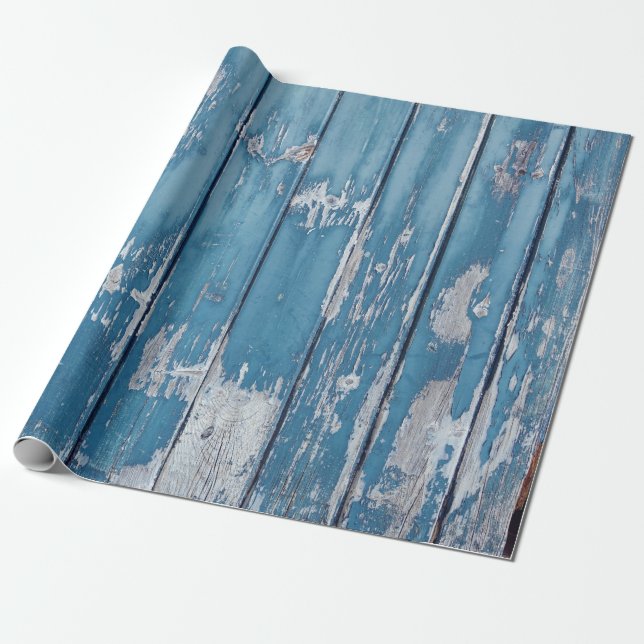 Aquamarin-braune Holzpappe Geschenkpapier (Ungerollt)