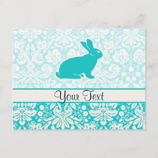 Aquamarin Bunny Postkarte (Vorderseite)