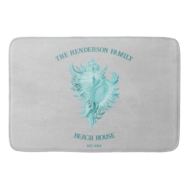 Aquamarin Conch Muschel Bath Mat Badematte (Vorderseite)