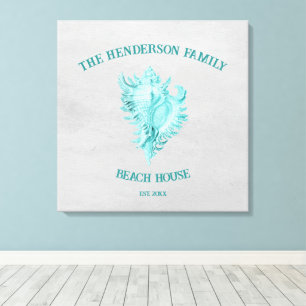Aquamarin Conch Muschel Canvas Print Leinwanddruck