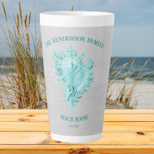 Aquamarin Conch Muschel Latte Tasse