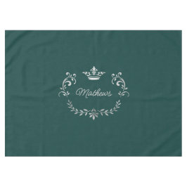 Aquamarin Crown Wappen Personalisiert Tischdecke