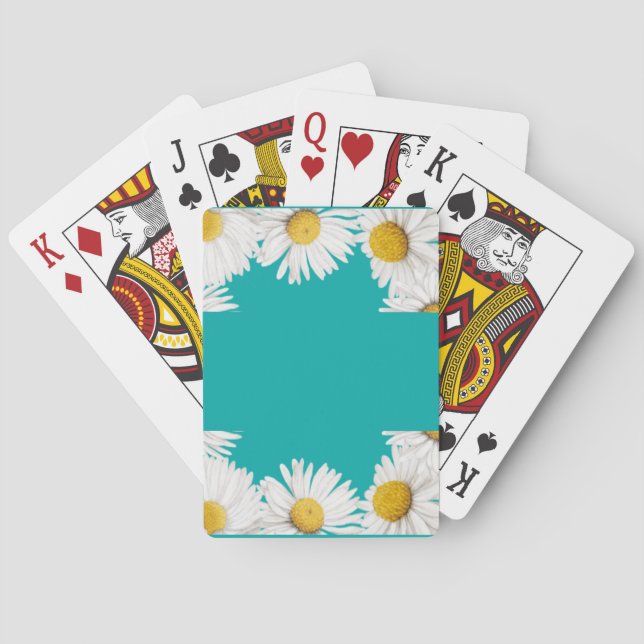 Aquamarin Daisy Spielkarten (Rückseite)