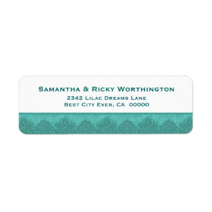 Aquamarin Damask Lace Trim Wedding Ver S303