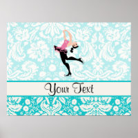 Aquamarin Damask Muster Ice Skaten