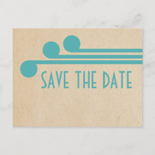 Aquamarin Deko Chic Save the Date Postkarte