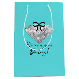 Aquamarin & Diamond Dankeschön Karte Mittlere Geschenktüte