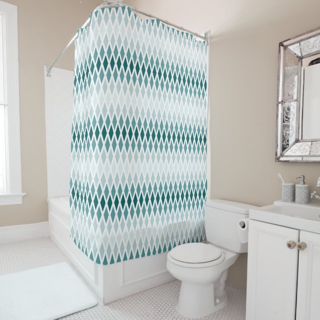 Aquamarin Diamond Ombre Duschvorhang (Beispiel)