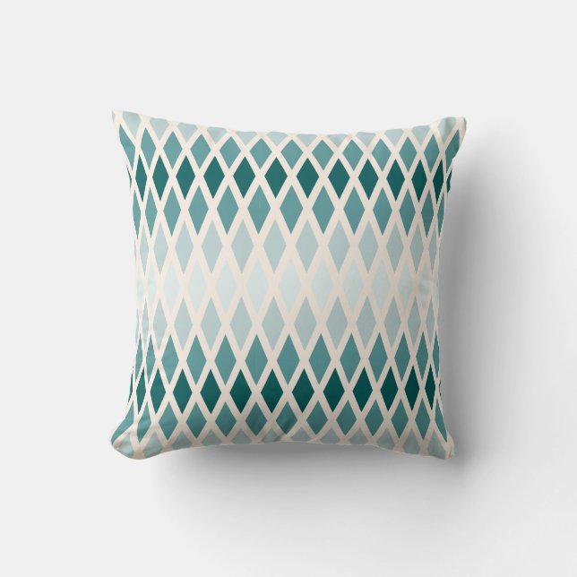 Aquamarin Diamond Ombre Kissen (Vorderseite)