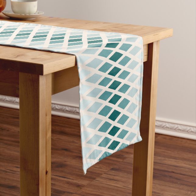 Aquamarin Diamond Ombre Kurzer Tischläufer (Beispiel)