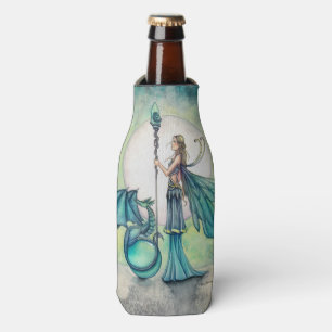 Aquamarin-Drachen-Fantasie-Fee-Kunst Flaschenkühler