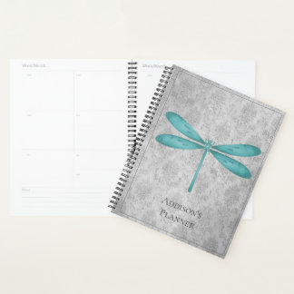 Aquamarin Dragonfly Damask Planer
