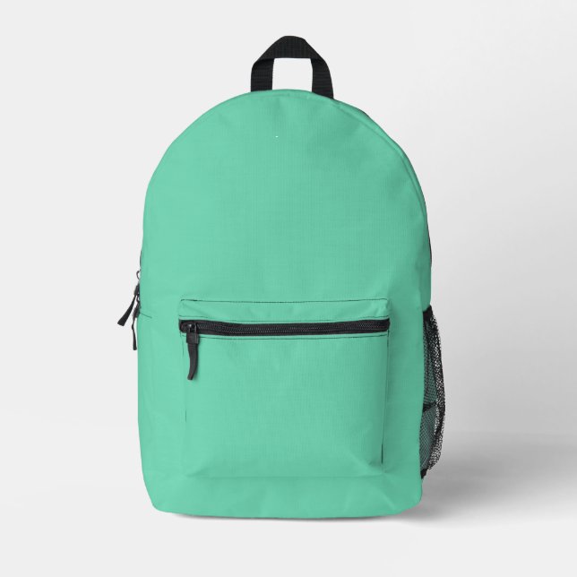 Aquamarin-Farbe Bedruckter Rucksack (Vorderseite)