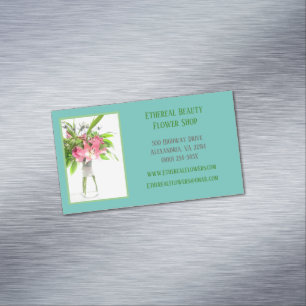 Aquamarin Florist Magnetische Visitenkarte