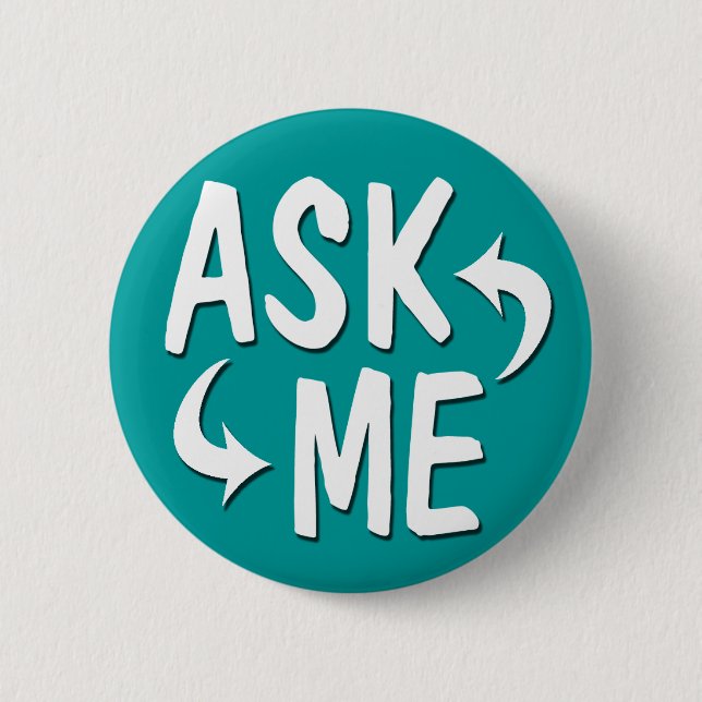 Aquamarin fragen Sie mir Knopf Button (Vorderseite)