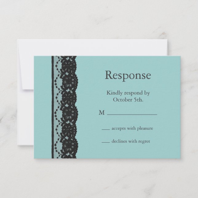 Aquamarin French Lace UAWG RSVP Karte (Vorderseite)