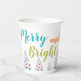 Aquamarin frohe und helle Weihnachten Pappbecher