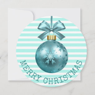 Aquamarin Frohe Weihnachten Personalisierte Karte