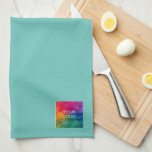 Aquamarin für Ihre Foto- oder Logo-Vorlage Geschirrtuch<br><div class="desc">Stellen Sie Ihr Foto Bild oder Firmenlogo Modern elegante Best Template Weißküche Handtuch.</div>
