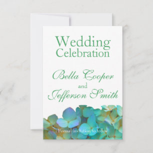 Aquamarin-gelb-rosa Hydrangeas Blume Save The Date
