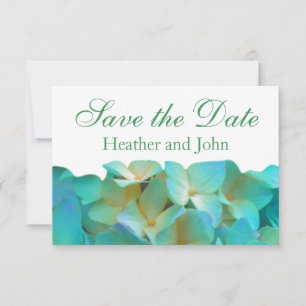 Aquamarin-gelb-rosa Hydrangeas Blume Save The Date