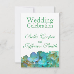 Aquamarin-gelb-rosa Hydrangeas Blume Save The Date