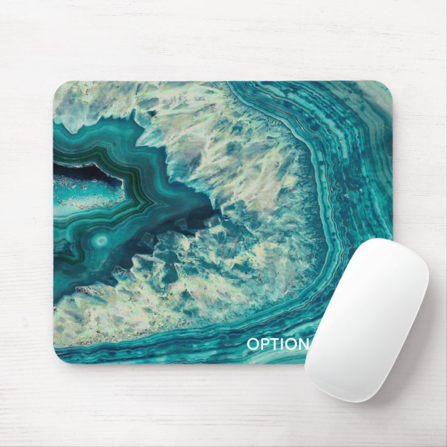 Aquamarin Geode Agate Crystal Benutzerdefinierter  Mousepad (Mit Mouse)