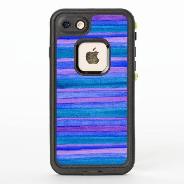 Aquamarin gestrichen, blau, violett Streifen (Rückseite)