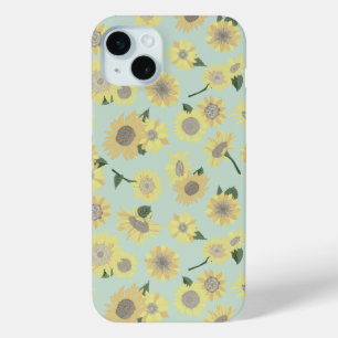 Aquamarin gestrichene, weißgelborange Sonnenblume Case-Mate iPhone Hülle