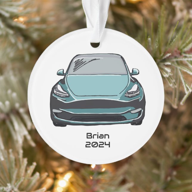 Aquamarin gezeichnete Skizze für Elektrofahrzeug S Ornament (Baum)