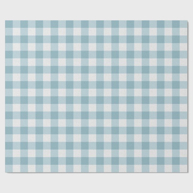 Aquamarin Gingham Geschenkpapier (Flach)