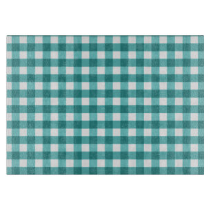 Aquamarin Gingham Schneidebrett