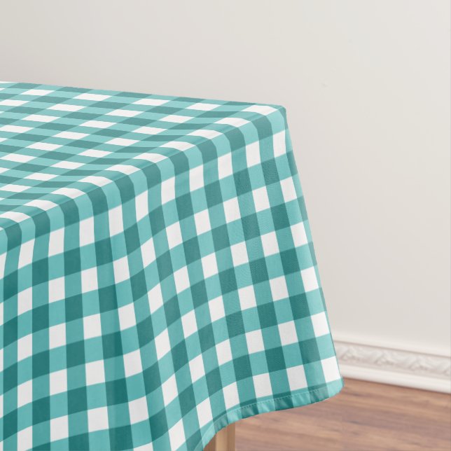 Aquamarin Gingham Tischdecke (Beispiel)