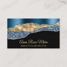 *~* Aquamarin Glam Agate Geode Gold Glitzer Black