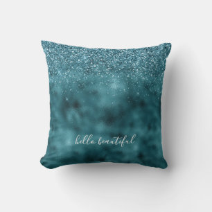 Aquamarin Glitz Glitzer Glam Kissen