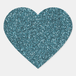 Aquamarin Glitzy Glam Sparkle Glitzer Herz-Aufkleber