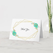 Aquamarin Gold Aquarell Floral Geometric Vielen Da