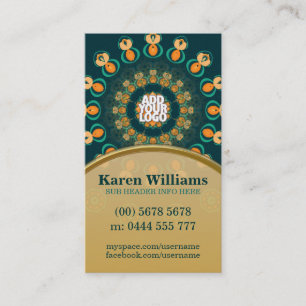Aquamarin+Gold GeoCircle Business Card Visitenkarte