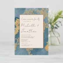 Aquamarin Gold Moderne Christliche Verse Hochzeit
