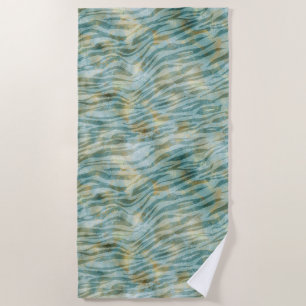 Aquamarin Gold Zebra Print Strandtuch