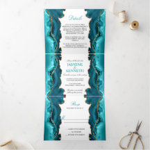 Aquamarin & goldenes Tor auf Weiße Hochzeit
