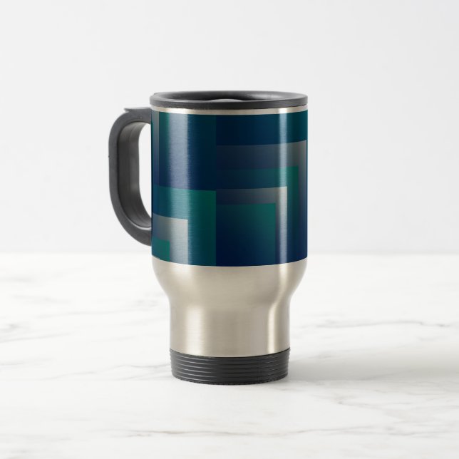 Aquamarin grau reisebecher (Vorderseite Links)