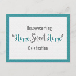 Aquamarin Grau Zuhause Sweet Zuhause Housewärming  Einladungspostkarte