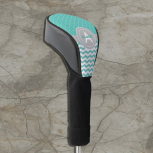 Aquamarin Graue Zickzack Quatrefolie Golf Headcover