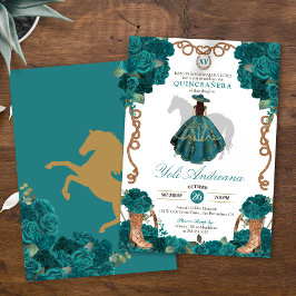 Aquamarin Green Blue Rose Charro Vestidos Quinceñe Einladung