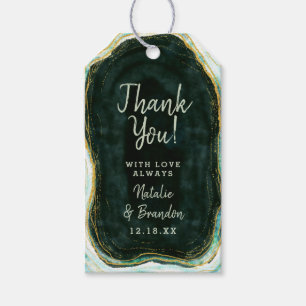 Aquamarin Green & Gold Agate Marmor Hochzeit Viele Geschenkanhänger