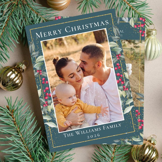 Aquamarin Green Gold Weihnachten Holly Berries 2 F (Von Creator hochgeladen)