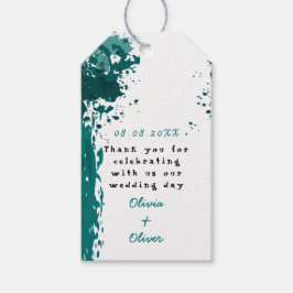Aquamarin Green Paint Spritzer - Vielen Dank für I Geschenkanhänger